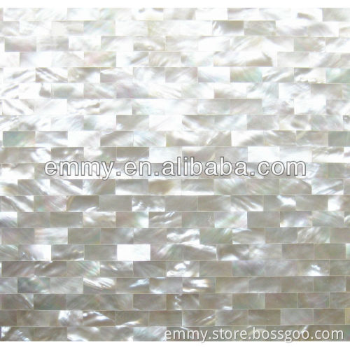 White mother of pearl seashell mosaic brick